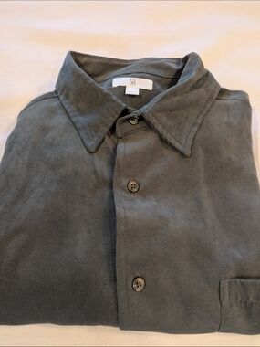 Apt. 9 Men's Forest Green Button-Up Long Sleeve Dress Shirt